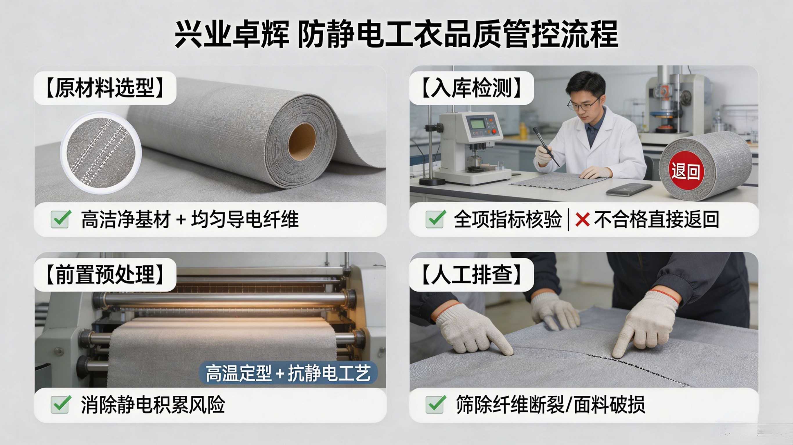 防静电工衣全流程生产管控与品质检测核心要点！