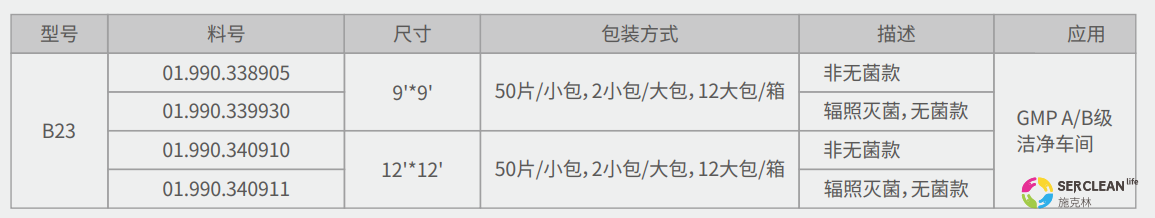 B23亚超细纤维擦拭布产品规格